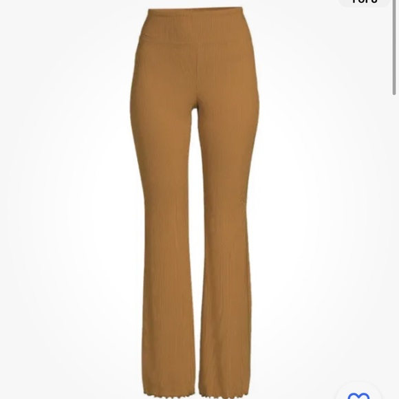 No Boundaries Trailblazer Brown Ribbed Flare Pants W/Lettuce Edge Hem XL (15-17) - Picture 1 of 10